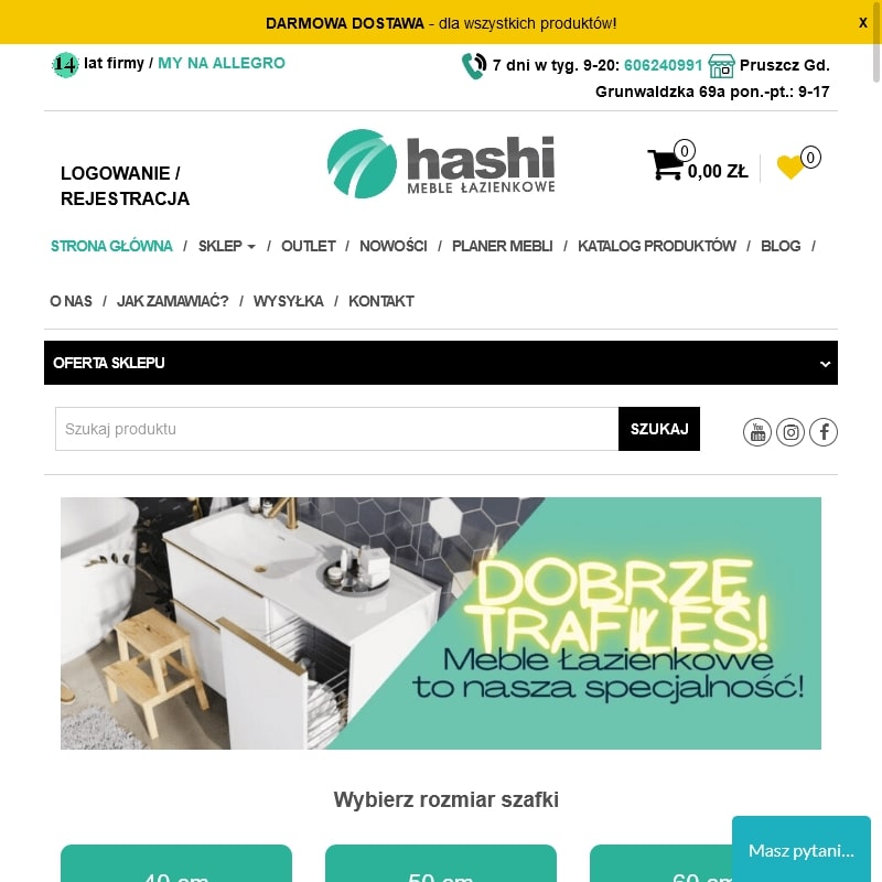 Szafka łazienkowa wąska